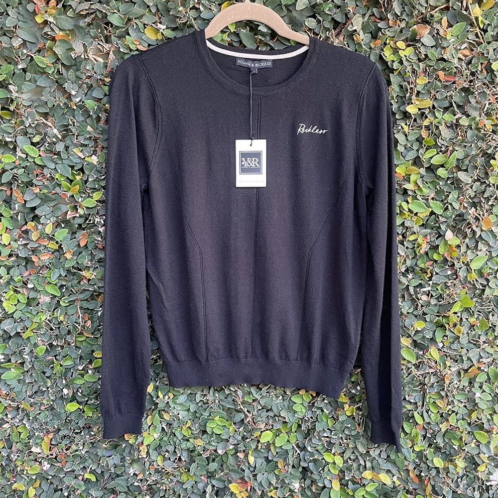 Young & Reckless Black Crew Neck Sweater